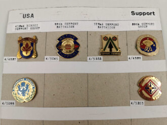 U.S. Army, Unit Crest collection, 6 x "Support...