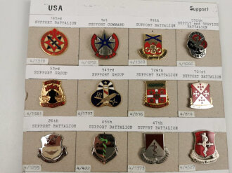 U.S. Army, Unit Crest collection, 20 x "Support...