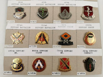 U.S. Army, Unit Crest collection, 20 x "Support Units"