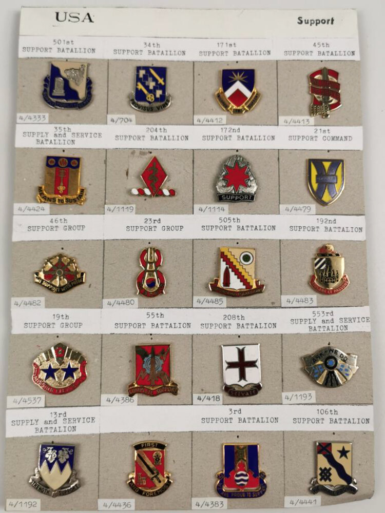 U.S. Army, Unit Crest collection, 20 x 