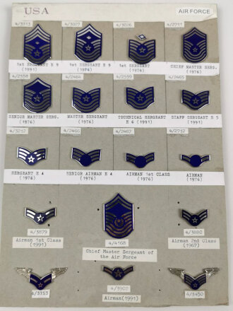 U.S. Air Force,  Sammlung  Rangabzeichen Metall