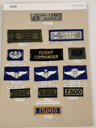 U.S. Air Force,  Sammlung  Tätigkeitsabzeichen