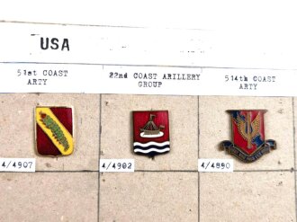 U.S. Army, Unit Crest collection, 3 x "Coastal...