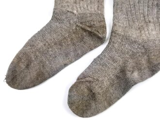 Paar Stricksocken Wehrmacht, getragenes Paar