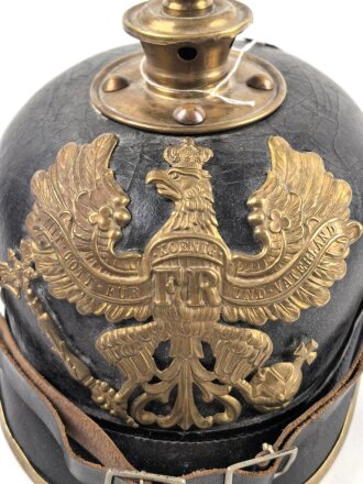 Preussen, Pickelhaube für Mannschaften der Artillerie. Höchstwahrscheinlich aus Teilen zusammengestellt