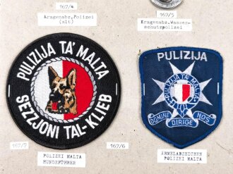 Polizei Malta, Sammlung an Abzeichen,