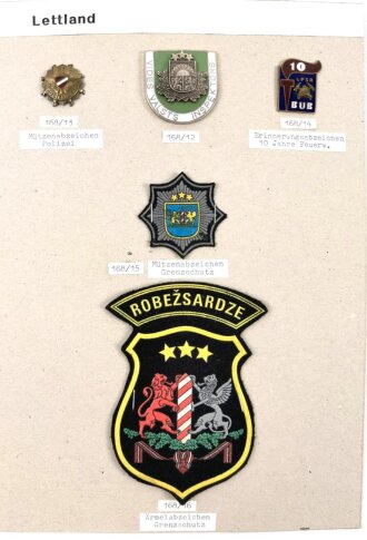 Polizei Lettland, Sammlung an Abzeichen