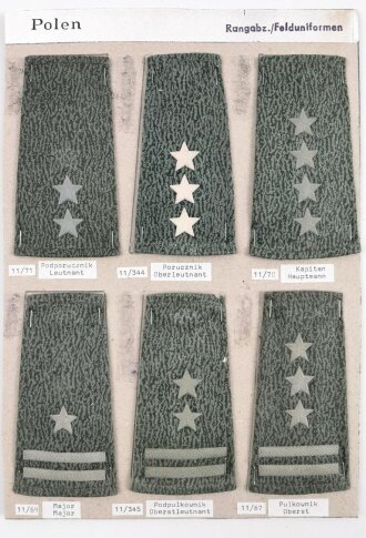 Polen, Sammlung an Militärabzeichen ( Rangabzeichen Felduniform )