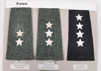 Polen, Sammlung 5 x Militärabzeichen ( Rangabzeichen für den Kampfabzug )