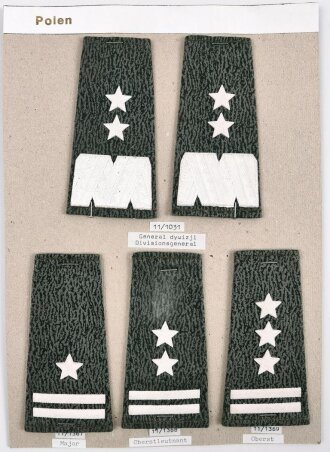 Polen, Sammlung  Militärabzeichen ( Rangabzeichen Felduniform )