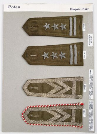 Polen, Sammlung Militärabzeichen , Schulterstücke