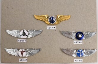 Taiwan, Sammlung fünf Metallschwingen Luftwaffe