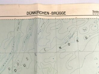 Deutsche Sonderausgabekarte "Dünkirchen-Brügge" Frankreich, Maße 80 x 56 cm, Ausgabe 1934