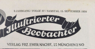 Illustrierter Beobachter, Nr. 37 vom 15. September 1934...