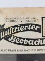 Illustrierter Beobachter, Nr. 18 vom 2. Mai 1940 "Das Geburtstagsgeschenk des deutschn Volkes an seinen Führer: die Metallspende"