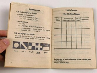 Reichsarbeitsdienst, Schießbuch für KK.-Gewehr Gewehr 98 MG.34 Handgranate 24, blanko