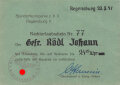 Standortkompanie Regensburg II "Nachturlaubschein" datiert 1941