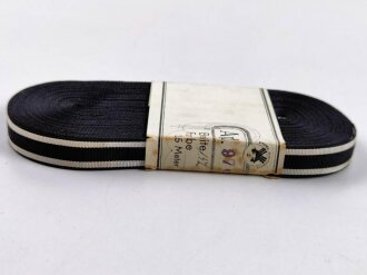 Bündel Ordensband  für Bandspange Eisernes Kreuz 2.Klasse 1914 in 15mm Breite. In der originalen Banderole, laut dieser 25 Meter