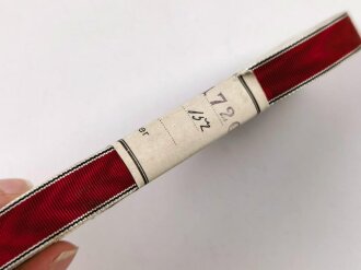 Bündel Ordensband  für Bandspange Anschlussmedaille Österreich 13.März 1938 in 15mm Breite. In der originalen Banderole, laut dieser 25 Meter