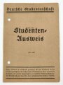 Deutsche Studentenschaft "Studenten-Ausweis" Ingenieurschule Hamburg, gelocht, entnazifiziert