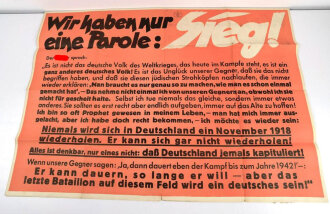 Die Parole der Woche, Wandanschlag / Plakat "Wir...