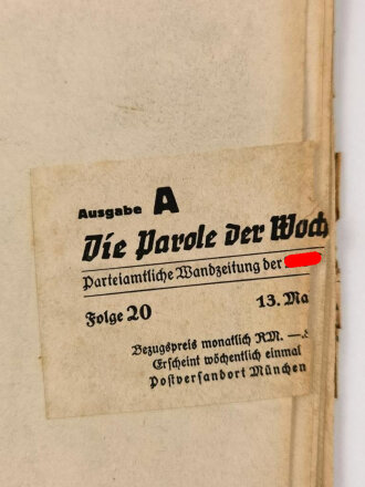 Die Parole der Woche, Wandanschlag / Plakat  "Ein Engländer sagt die Wahrheit!" Folge 20 vom 13. Mai 1942, stark gebraucht und gefaltet, Maße 83x120 cm