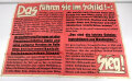 Die Parole der Woche, Wandanschlag / Plakat "Das führen Sie im Schild!" Folge 4 vom 21. Januar 1942, stark gebraucht und gefaltet, Maße 83x120 cm