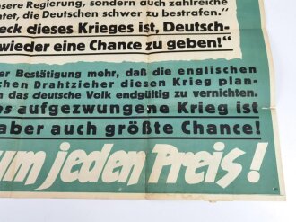 Die Parole der Woche, Wandanschlag / Plakat "Gerechtigkeit für Deutschland?" Folge 24 vom 10. Juni 1942, stark gebraucht und gefaltet, Maße 83x120 cm