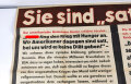 Die Parole der Woche, Wandzeitung "Sie sind satt...!!!" Folge 2 vom 7. Januar 1942, stark gebraucht und gefaltet, Maße 83x120 cm