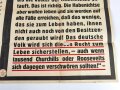 Die Parole der Woche, Wandzeitung "Sie sind satt...!!!" Folge 2 vom 7. Januar 1942, stark gebraucht und gefaltet, Maße 83x120 cm