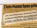 Die Parole der Woche, Wandanschlag / Plakat " Dem Manne kann geholfen werden!" Folge 28 vom 8. Juli 1942, stark gebraucht und gefaltet, Maße 83x120 cm