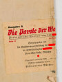 Die Parole der Woche, Wandanschlag / Plakat "Der Führer sprach am 3. Oktober 1941" Folge 47 vom 19. November 1941, stark gebraucht und gefaltet, Maße 83x120 cm