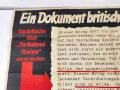 Die Parole der Woche, Wandanschlag / Plakat  "Ein Dokument britischer Zivilisation" Folge 42 vom 15. Oktober 1941, stark gebraucht und gefaltet, Maße 83x120 cm