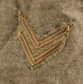 U.S. WWI AEF  tunic, soldier was member of the 90th Infantry Division, which had seen combat in France, mainly St. Mihiel, Argonnen, Cunel, Bantheville. Two overseas stripes, good condition