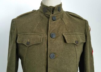 U.S. WWI AEF  tunic, soldier was member of the 37th Infantry Division which had seen combat in Meuse-Argonne and at Ypres-Lys offensives . Twice overseas, some moth holes, otherwise good condition