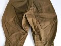 U.S. WWI AEF trousers with " Mills " service belt, legs shortened, otherwise in good condition