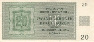 Protektorat Böhmen und Mähren, Banknote Zwanzig...