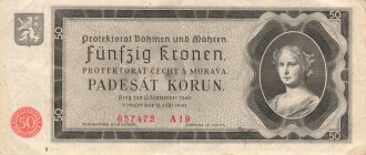 Protektorat Böhmen und Mähren, Banknote...