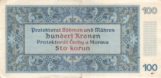 Protektorat Böhmen und Mähren, Banknote Hundert...