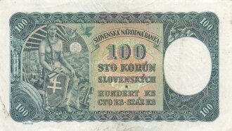 Slovenska Republika, Banknote 100 Korun, datiert 1940