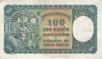 Slovenska Republika, Banknote 100 Korun, datiert 1940