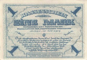 Lettland , Banknote " Kassenschein Eine Mark"...