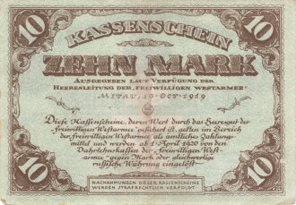 Lettland , Banknote " Kassenschein Zehn  Mark"...