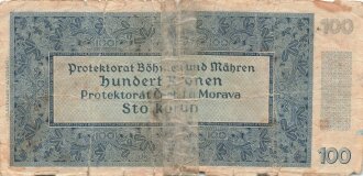 Protektorat Böhmen und Mähren, Banknote Hundert...