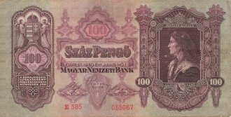 Ungarn, Banknote 100 Pengo 1930