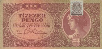 Ungarn, Banknote 10000 Pengo 1945