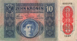 Österreich Ungarn k.u.k. , Banknote Zehn Kronen 1915