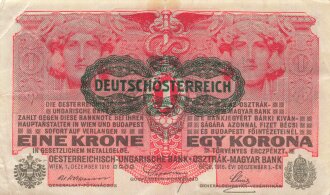 Österreich Ungarn k.u.k. , Banknote Eine Kronen 1916