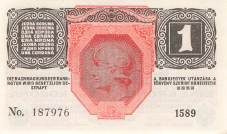 Österreich Ungarn k.u.k. , Banknote Eine Kronen 1916