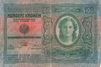 Österreich Ungarn k.u.k. , Banknote Hundert  Kronen 1912